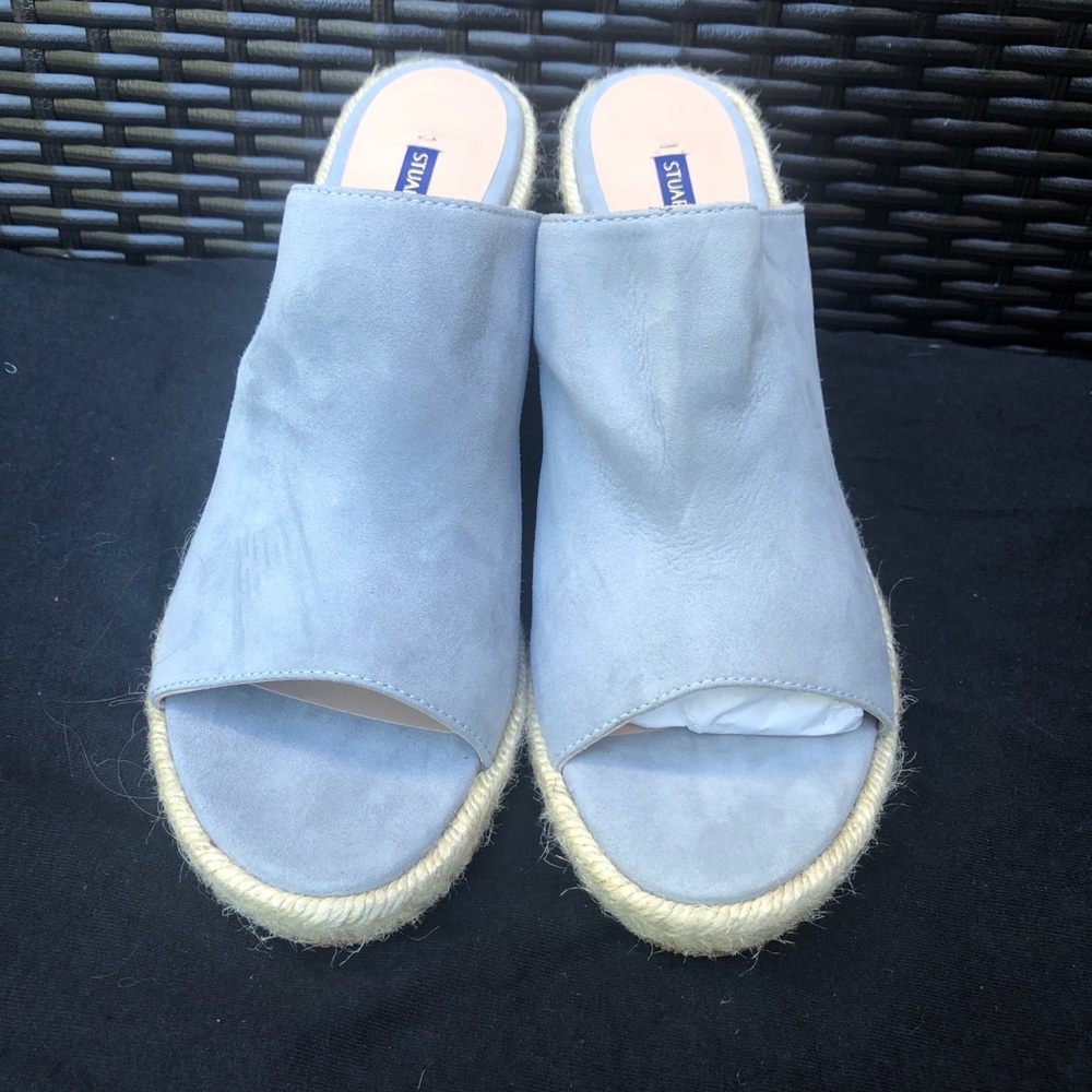 Stuart Weitzman Suede Open Toes Wedge Espadrilles… - image 1